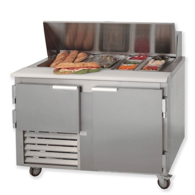 Leader LM48 48" Mega Top Bain Marie / Sandwich & Salad Refrigerated Prep Table wi