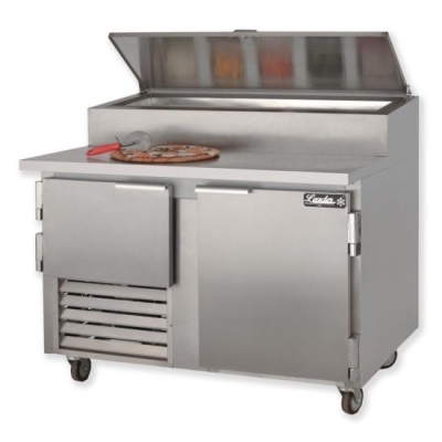 Leader ESPT60 60" Stainless Steel Top Refrigerated Pizza Prep Table with 1 Full &